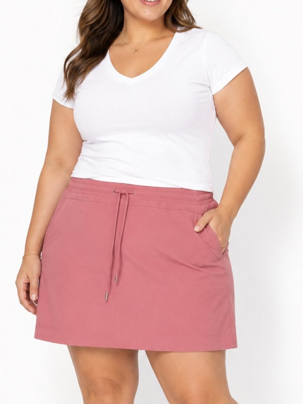 Pacific Trail Skort XXL Dusty Rose NWT Drawstring Pockets Built-In Shorts